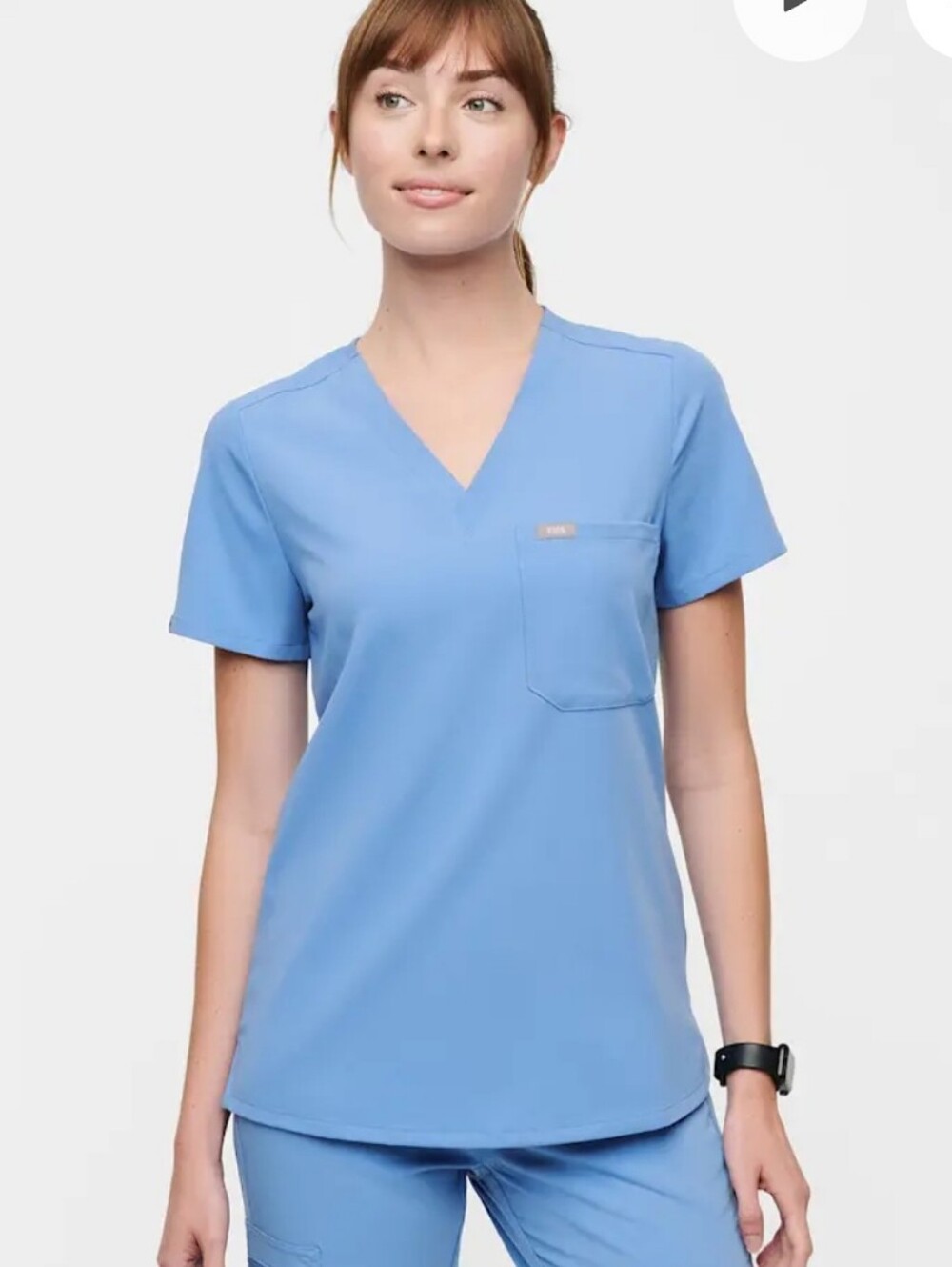 Figs Scrubs Catarina Scrub Top Medium Technical Collection Ceil Blue GUC